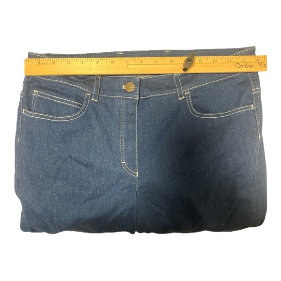 + Escada White Stitching Flare Medium Wash Jeans Size 32 (EU 42) KD1 - Picture 6 of 7